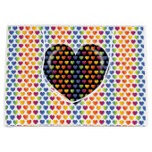 Elegante Minimalistische Rainbow Hearts Große Geschenktüte (Vorderseite)