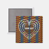 Elegante Minimalistische Rainbow Hearts Magnet (Vorderseite/Rückseite)