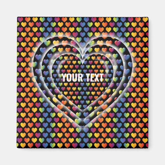 Elegante Minimalistische Rainbow Hearts Magnet (Vorne)