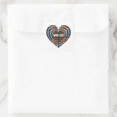 Elegante Minimalistische Rainbow Hearts Quadratischer Aufkleber (Tasche)