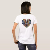 Elegante Minimalistische Rainbow Hearts T-Shirt (Schwarz voll)