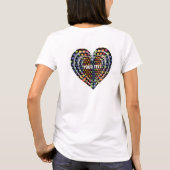 Elegante Minimalistische Rainbow Hearts T-Shirt (Rückseite)