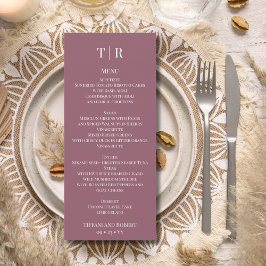 Elegante Minimalistische Rosa Hochzeit Menükarte