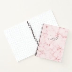 Elegante minimalistische rosa Marmor-Handschrift Notizblock