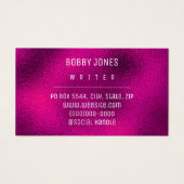 Elegante Minimalistische, rosa Metallic Business C (Vorderseite)