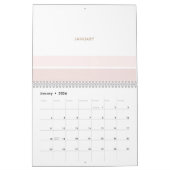 Elegante Minimalistische rosa Streifen Kalender (Jan 2026)