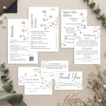 Elegante minimalistische rosafarbene florale Hochz