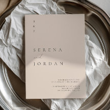Elegante minimalistische rosafarbene Hochzeitseinl