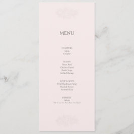 Elegante minimalistische rosafarbene Speisekarte Menükarte