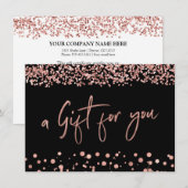 Elegante Minimalistische Rose Gold Geschenkgutsche Einladung (Vorne/Hinten)