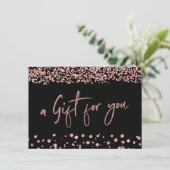 Elegante Minimalistische Rose Gold Geschenkgutsche Einladung (Stehend Vorderseite)