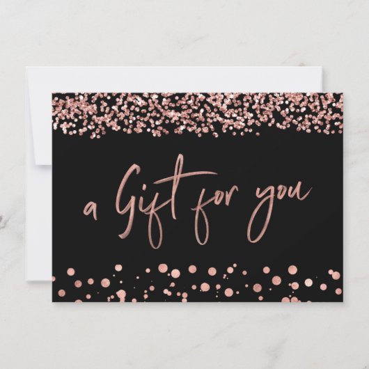 Elegante Minimalistische Rose Gold Geschenkgutsche Einladung (Vorderseite)