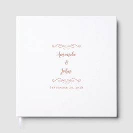 Elegante Minimalistische Rose Gold Pink Script Hoc Gästebuch