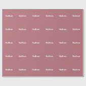 Elegante Minimalistische Rose Gold Weißer Name Geschenkpapier (Flach)