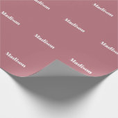Elegante Minimalistische Rose Gold Weißer Name Geschenkpapier (Ecke)