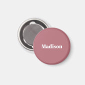 Elegante Minimalistische Rose Gold Weißer Name Magnet (Vorderseite/Rückseite)