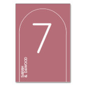 Elegante Minimalistische Rose Goldene muslimische  Tischnummer (Rückseite)