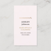 Elegante Minimalistische Rose Imitate Gold Friseur Visitenkarte (Vorderseite)