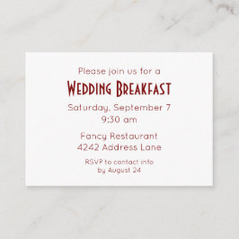 Elegante Minimalistische Rote Hochzeit - Einladung