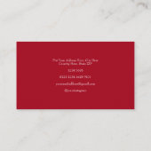 Elegante Minimalistische Rote Rose Business Card Visitenkarte (Rückseite)