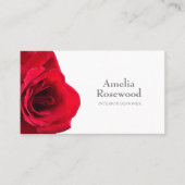Elegante Minimalistische Rote Rose Business Card Visitenkarte (Vorderseite)