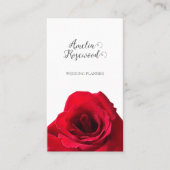 Elegante Minimalistische Rote Rose Business Card Visitenkarte (Vorderseite)