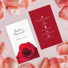 Elegante Minimalistische Rote Rose Business Card Visitenkarte