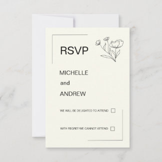 Elegante Minimalistische RSVP-Karte RSVP Karte