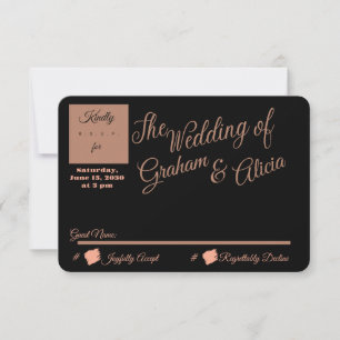Elegante minimalistische RSVP-Postkarte in Dusty R RSVP Karte
