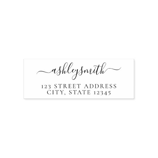 Elegante Minimalistische Rücksendeadresse Permastempel (Design)