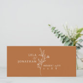 Elegante Minimalistische Rust Seating Chart Header Menükarte (Stehend Vorderseite)