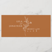 Elegante Minimalistische Rust Seating Chart Header Menükarte (Vorderseite)