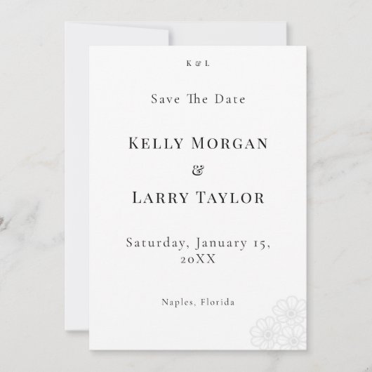 Elegante minimalistische Save-the-Date-Hochzeitska Save The Date (Vorderseite)