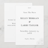 Elegante minimalistische Save-the-Date-Hochzeitska Save The Date (Vorne/Hinten)
