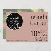 Elegante, minimalistische Save the Date Karte (Vorne/Hinten)