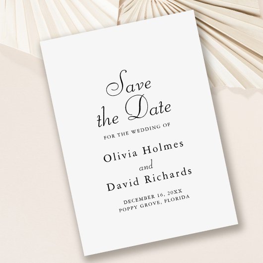 Elegante Minimalistische Save the Date-Karte Date