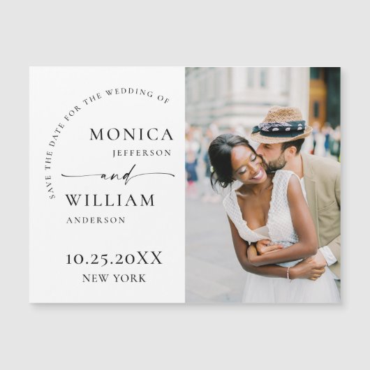 Elegante Minimalistische Save the Date Magnetkarte (Vorderseite)