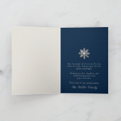 Elegante Minimalistische Schneeflocke Karte (Innenseite)