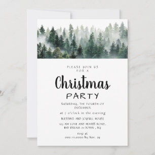 Elegante minimalistische Schneewald-Weihnachtsfeie Einladung