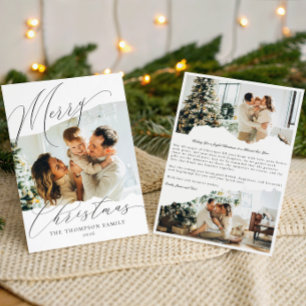 Elegante minimalistische Schriftfamilien-Weihnacht Feiertagskarte