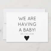 Elegante Minimalistische Schwangerschaftsankündigu Ankündigung (Rückseite)