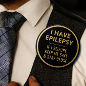 Elegante Minimalistische Schwarz-Gold-Text-Epileps Button