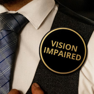 Elegante Minimalistische Schwarz-Gold-Text-Vision  Button