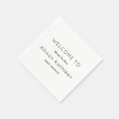 Elegante Minimalistische Schwarz-Weiß-Baby-Dusche Serviette (Ecke)