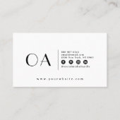 Elegante Minimalistische Schwarz & Weiß Boho Chic  Visitenkarte (Rückseite)