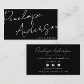 Elegante Minimalistische Schwarz-Weiß-Chic Moderne Visitenkarte (Vorne/Hinten)