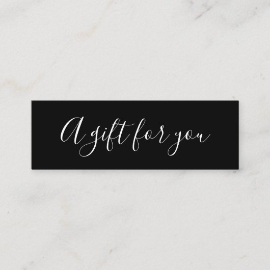 Elegante minimalistische Schwarz-Weiß-Discount-Kar Mini Visitenkarte (Vorderseite)