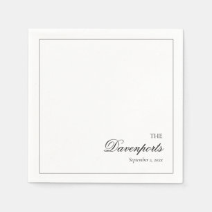 Elegante minimalistische Schwarz-Weiß-Fine-Art-Hoc Serviette