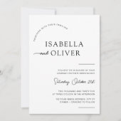 Elegante Minimalistische Schwarz-Weiß-Hochzeit Einladung (Vorderseite)