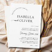 Elegante Minimalistische Schwarz-Weiß-Hochzeit Einladung